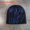 Simple Color Blocked Letter Pattern Neutral Casual Warm Knitted Hat Winter For