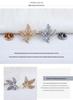 Elegant Unisex High-End Gold-Plated Leaf Brooch with Zircon