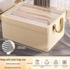Caja de Almacenamiento para Ropa de Tejido Catiónico con Tapa y Marco de Acero