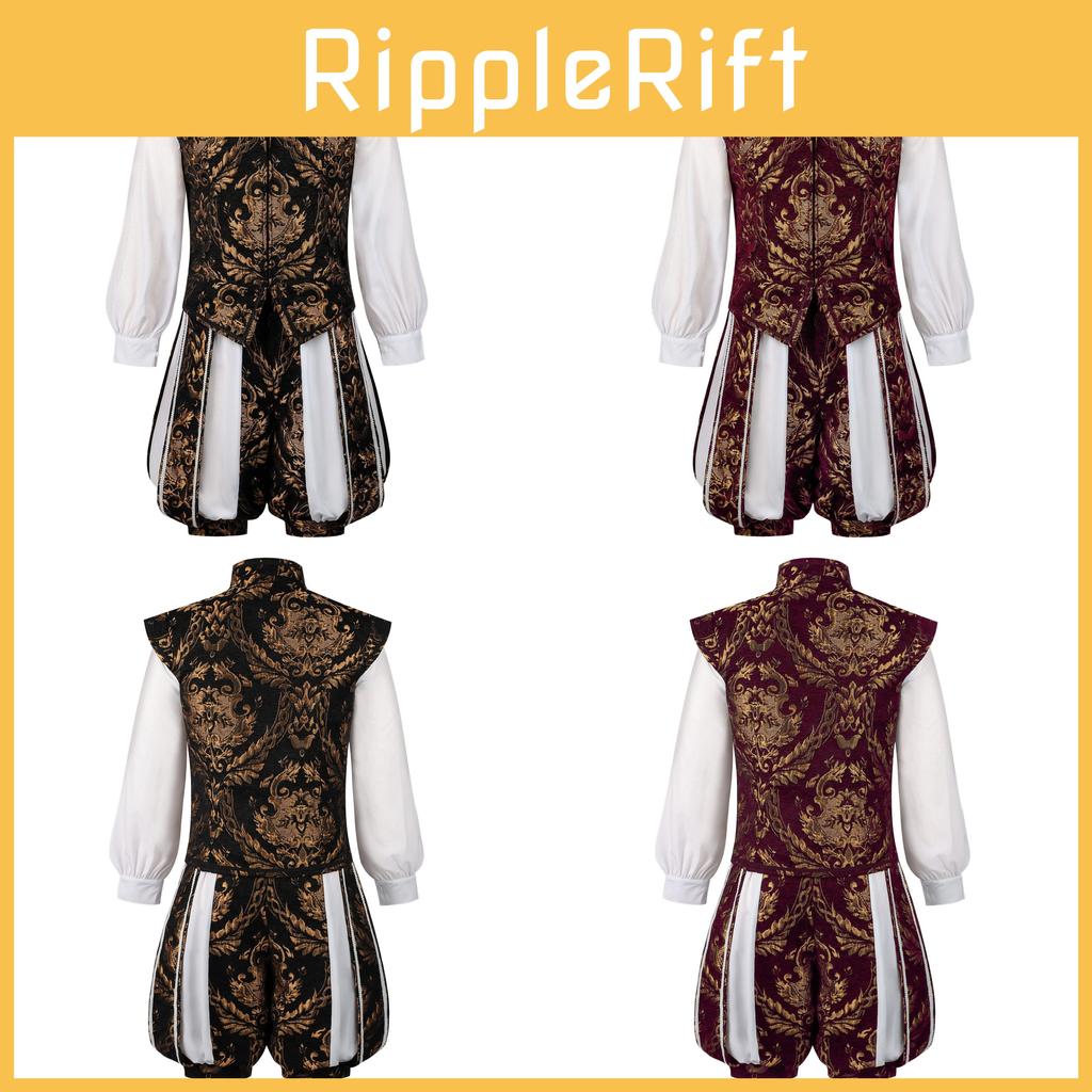 Renaissance Era Elizabethan Prince Cosplay Costume Vest Pumpkin Pants Set Gift