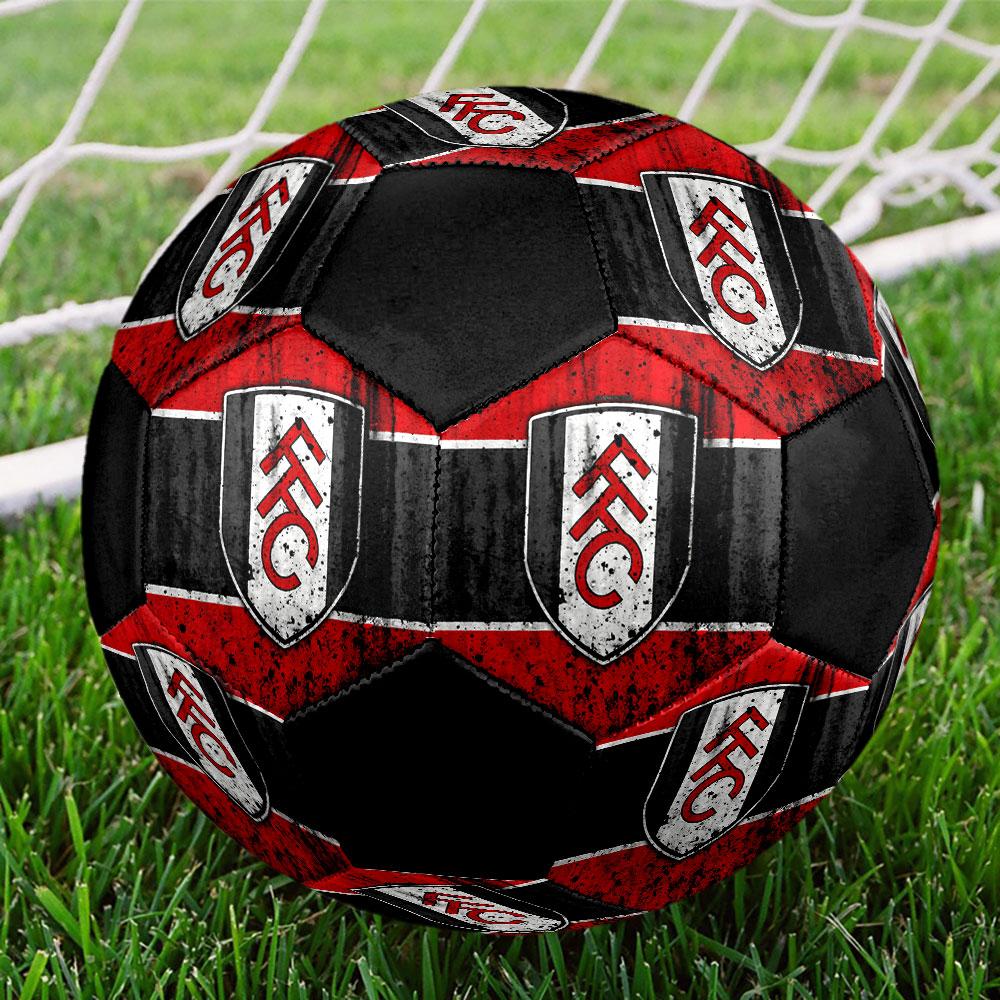 Fulham FC Size 5 Soccer Ball, Machine-Stitched PVC, Durable & High Bounce, All Ages Fit, Fan Merchandise, Matches & Outdoor Use.
