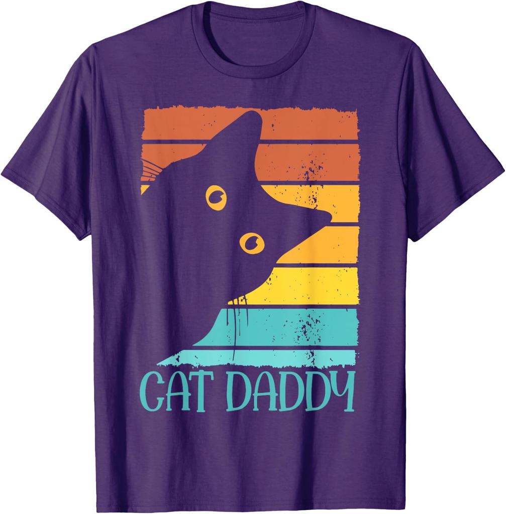 Cat Daddy - Retro Black Cat Funny Animal Lover Gift Unisex T-Shirt 7