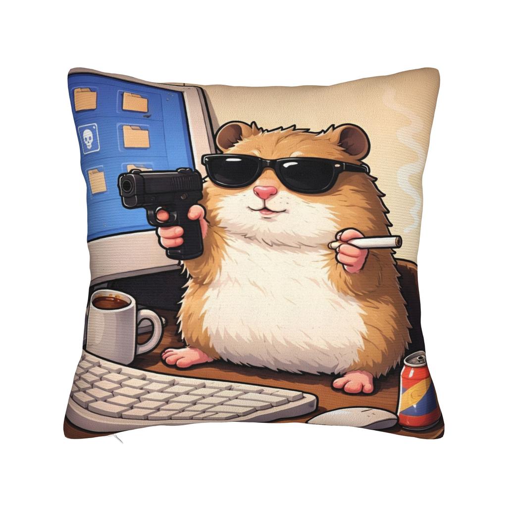 Hamster Faded Funny s Style Square Pillow Cases Cushion Cover Fashion Zippered Decorative Pillowcase for Home cm