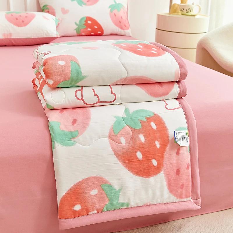 1pc Thin Duvet for Summer Quilt Single/Double/Queen Size Comforter Printed Blanket Home Soft Bedspread edredones (No Pillowcase)