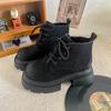A9843 Autumn Popular Martin Boots Women's Shoes Short Rhubarb Boots 2024 New British Thick-soled Heightening Short Boots