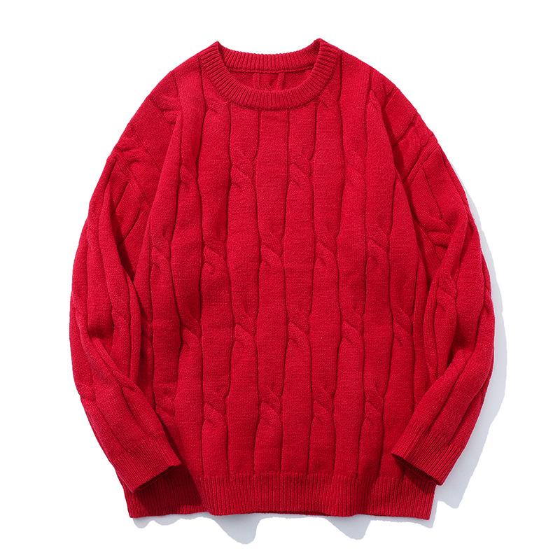 2026 Jugend Japanischer Stil Grobstrick Lockerer Pullover für Herren - Herbst/Winter Langarm Rundhals Trendige Partner Strickware