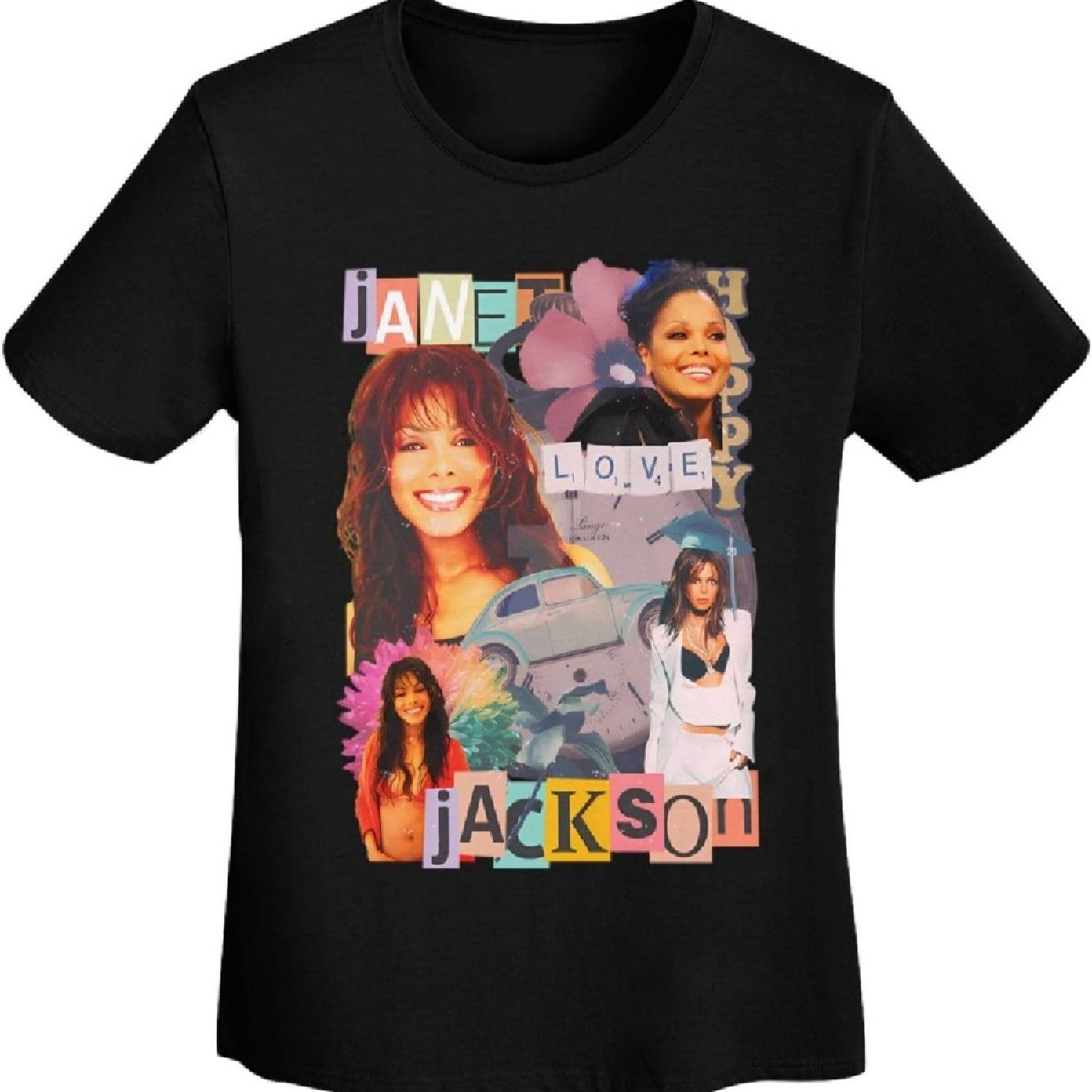 

Джанет Мьюзик Джексон Футболка Женская Хлопковая Спортивная Базовая Футболка с Коротким Рукавом Топы Футболки Черный.. XXXXXL чёрный