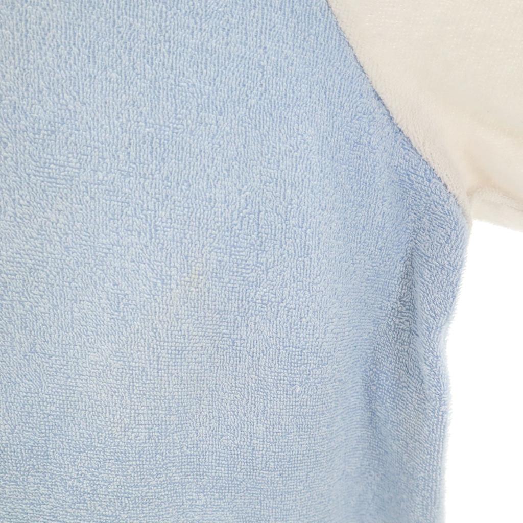 Vintage 80s Short Sleeve Pile Ground Cut Light Blue Women Used
