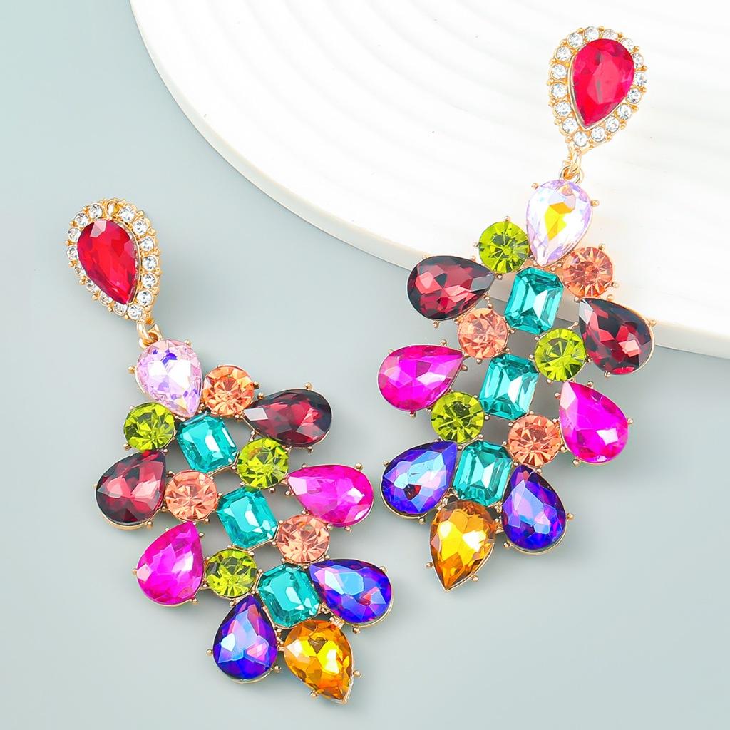 Pinkdudu Fashion Alloy Rhinestone Flower Drop Earrings European Personality Earrings For Women PD858