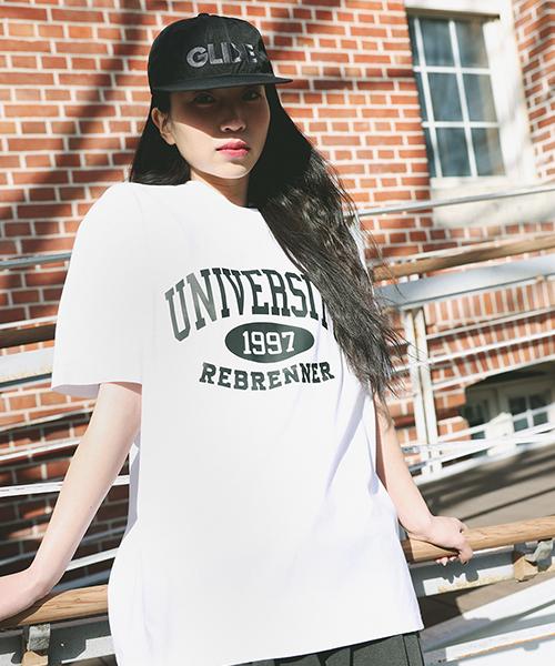 REBRENNER Standard Fit University Cool Cotton Short Sleeve T-Shirt Black White
