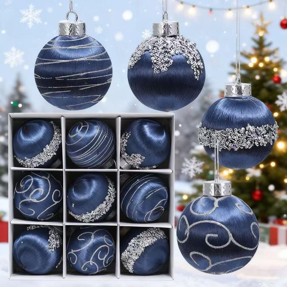 16Pcs/set 8 CM Christmas Tree Ornaments 9 Pcs Xmas Tree Decorations  Home Decor