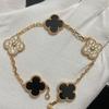 Nuova Versione Bracciale Quadrifoglio Cinque Fiori Agata Rossa Naturale Madreperla Bianca Bracciale da Donna Bracciale Laser