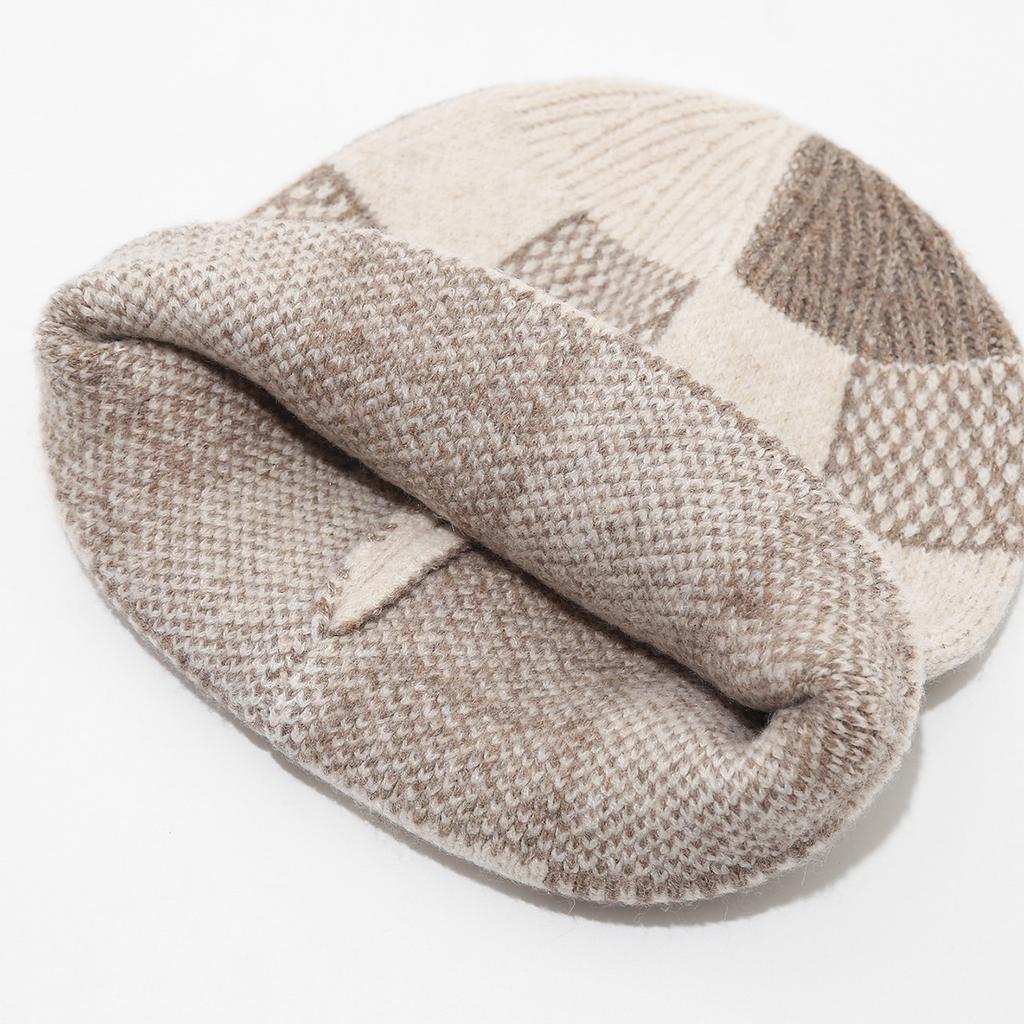 Unisex Vintage Kockás Kalap, Sál és Kesztyű Szett, 3 Részes Téli Kiegészítő Ppároknak