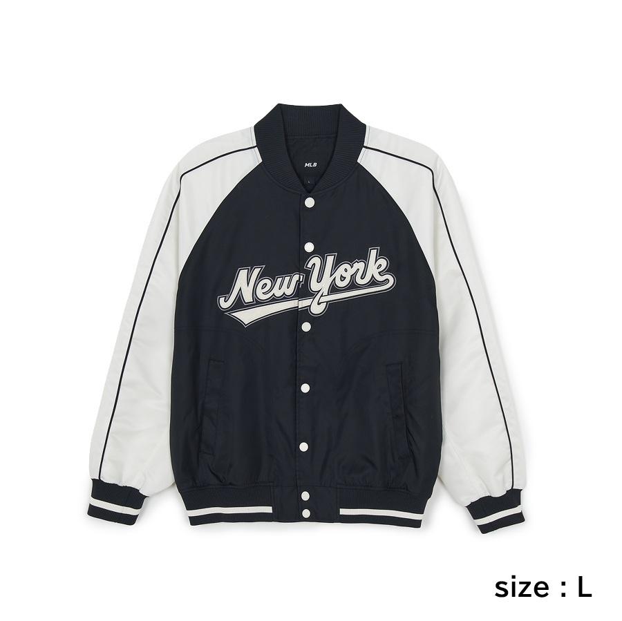 [KARINA'S PICK] MLB Nylon Cursive Varsity Jacket - Lightweight Sporty Chic (3 Colors)
