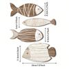 Tre Fisk Veggdekor Strand Nautisk Kysttema Fisk Veggskulptur Tre Skole med Fisk Veggkunst Sjøhus Havdekor Vintage Ornamenter