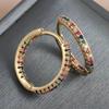Women's Fashionable Gold Earrings With Random Colored Zircon Styles, High-End Luxury Fashion Series.