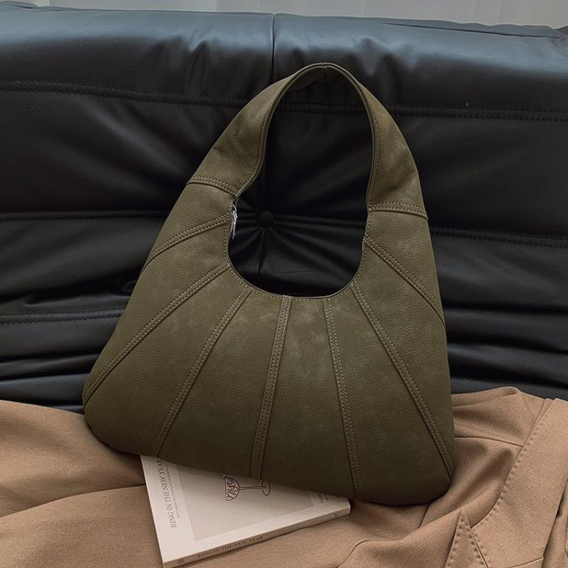 

Жіноча Велика Сумка-Тоут зі Шкірозамінника, Унікальна Жіноча Стегана Сумка через Плече у Формі Віяла, Елегантні Сумки Модний Тренд Осінь-Зима зелений