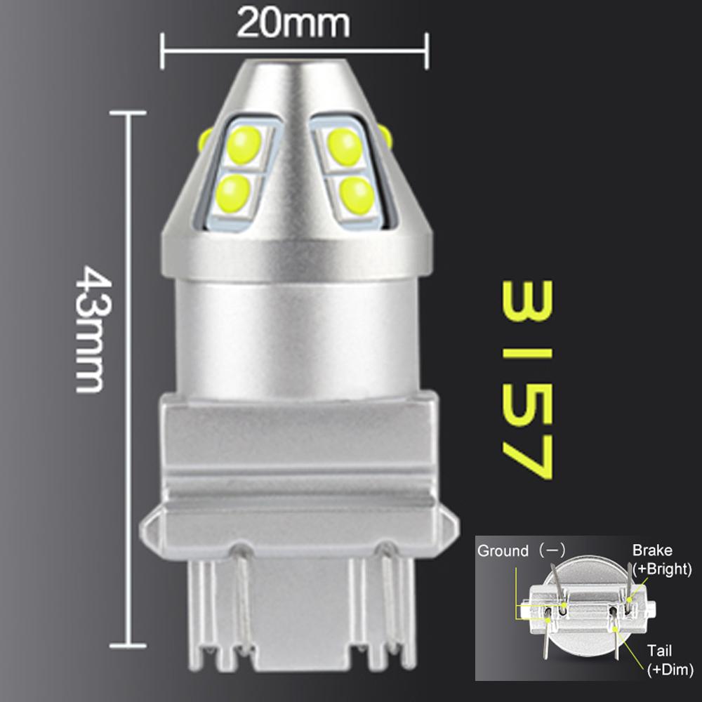 2Pcs R5W R3W R10W S25 1156 BA15S P21W PY21W BAU15S 1157 P21/5W BAY15D LED Bulbs Stop Tail Signal Lamp Rear Fog Light 12V 24V