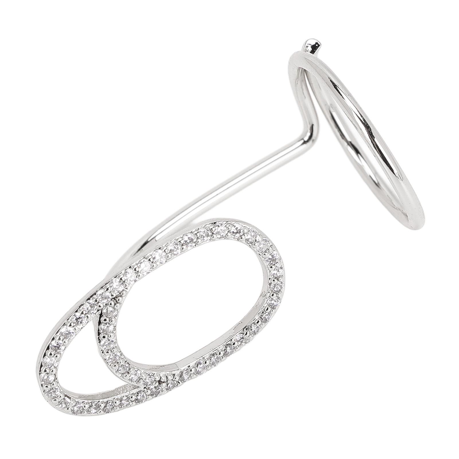 Vingerringetjes Vrouwen Strass Exquisite Modieuze Vinger Nagelhoes Ring Nagellak white