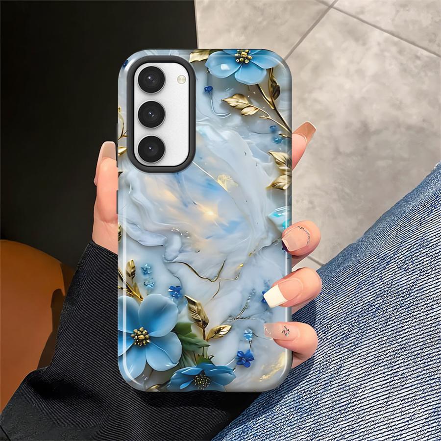 Flower Marble Phone Case for Samsung Galaxy S25 S25Ultra S23 S24 Ultra A56 A16 S20 FE S23Ultra A26 A36 Soft Cover Capa