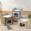 Doppellagiges Katzenbett Universell für alle Jahreszeiten Warm im Winter Halboffen Groß Abnehmbar und Leicht zu Reinigen Faltbares Haustierbett