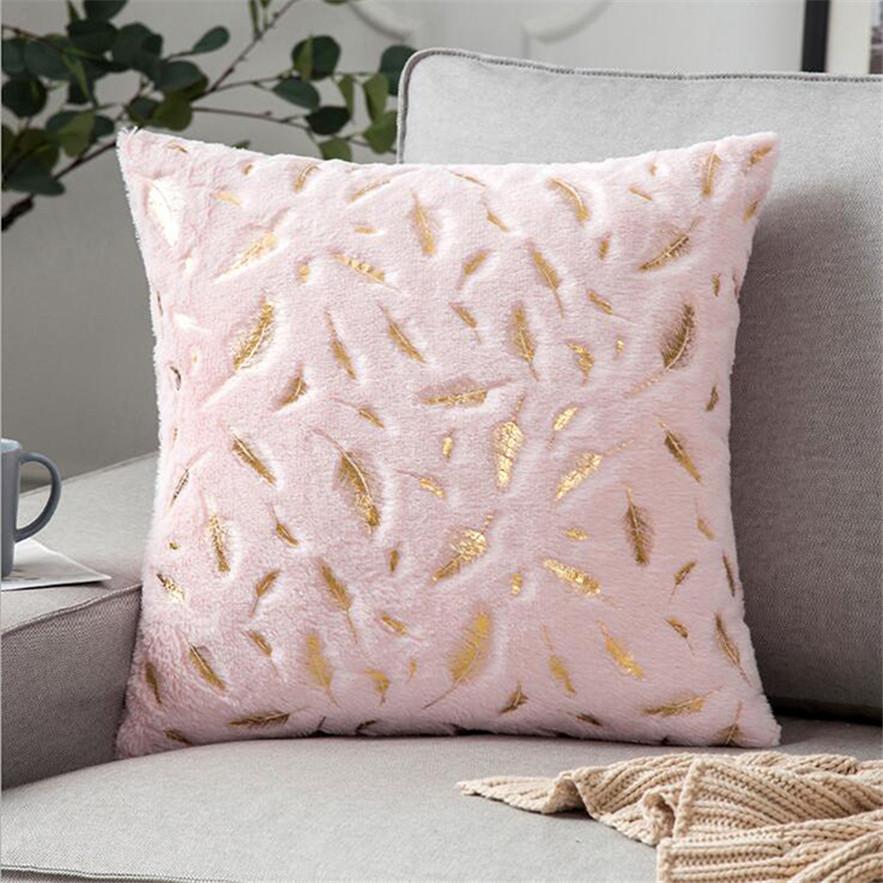 Solid Faux Fur Throw Pillow Case Pillowcase Decorative For Sofa Car Fluffy Soft Decoration Bedroom Pillow Cover Living Room Home Decor