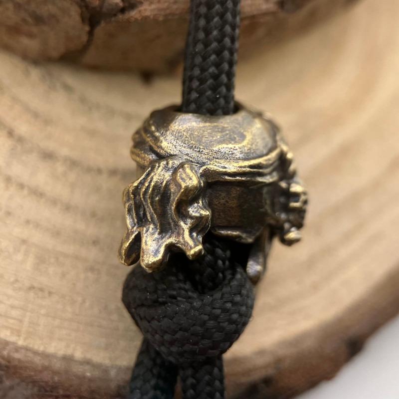 Pirate Skull Brass Knife Bead Outdoor Tool Pendant DIY Keychain Woven Bracelets Accessories Lanyard Charms