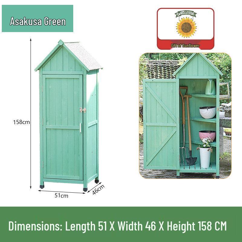 Outdoor Anti-Corrosion Solid Wood Garden Storage Cabinet with Sun Protection