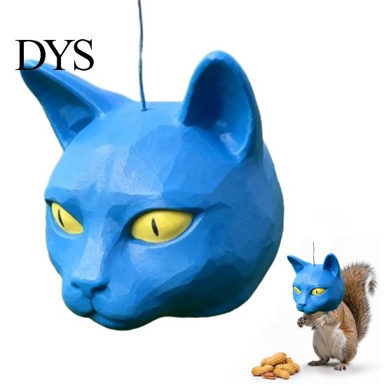 Squirrel Snack Holder Cat Head Feeder, Funny Animal Face, Outdoor Hanging Plastic Wildlife Feeder Garden Feeding Station for Backyard Patio Decor Face