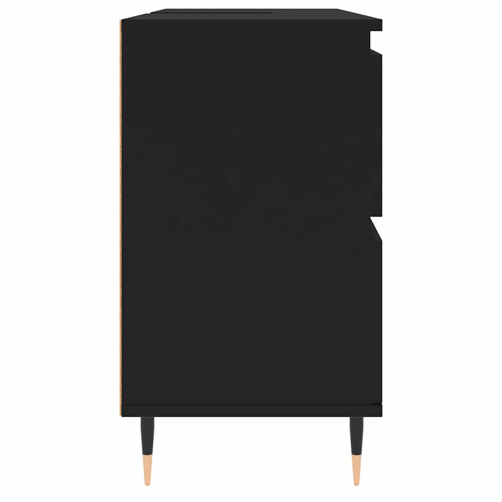 Bathroom Cabinet Black 80x33x60 Cm Particleboard