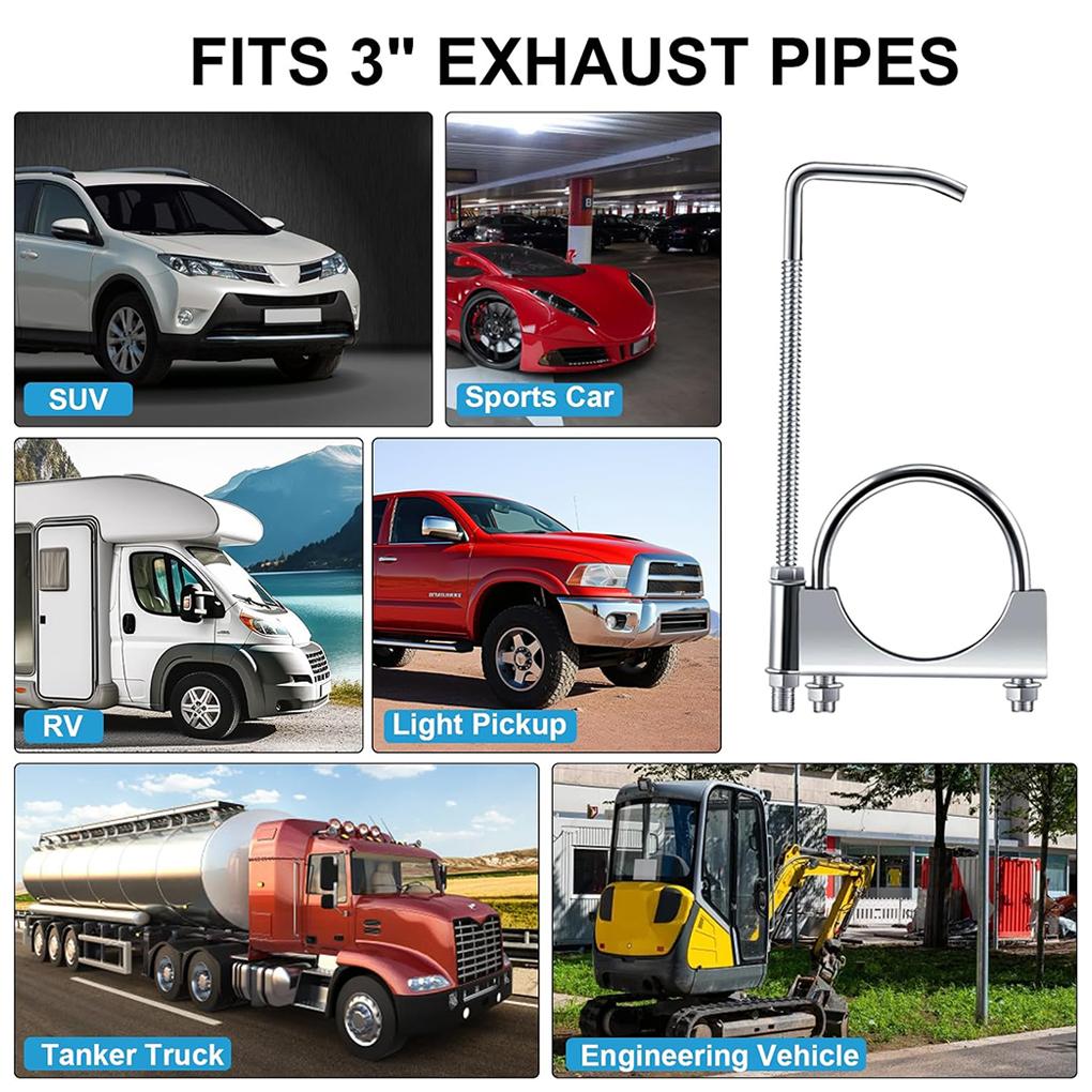 2.5Inch/3Inch Exhaust Clamp With Hanger Exhaust Clamp Clamp With Hanger Rear Muffler Hanger Durable