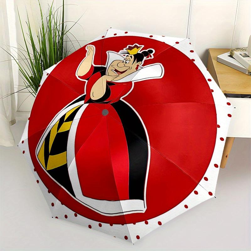 

Disney Queen of Hearts, Cartoon Character Automatic Open/Close Umbrella - Cute Umbrella with Cute Design, Portable 3-Fold Compact Umbrella f