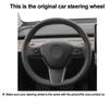 DIY Hand Sewing Car Steering Wheel Cover Suede For Tesla Model 3 2017 2018