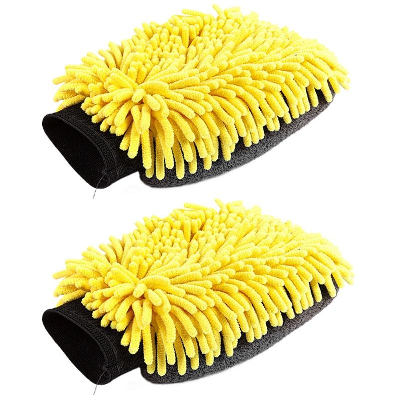 1-3 Stück Autowaschhandschuhe, Ultrafeine Faser Korallenmilbe Weich Kratzfest Autowäsche Multifunktionale Reinigungshandschuhe Reinigungswerkzeug