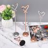 Heart Shape Memo Photo Stand Stainless Steel Card Holder Minimalist Metal Message Board For Home Office Decor With Non-Slip Base