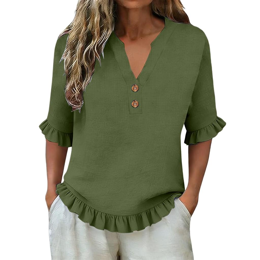 Women's casual short-sleeved blouse