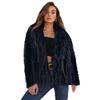 Women Fuzzy Fleece Short Jacket Solid Color Warm Plush Coat Long Sleeve Casual Outerwear