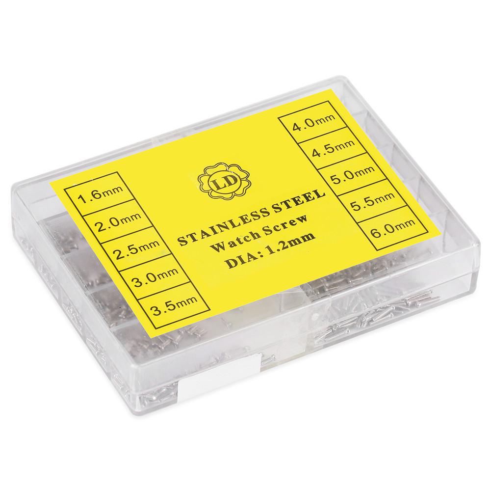 600Pcs Box 10 Sizes Stainless Steel Screws Watch Eyeglass Repair Accessory