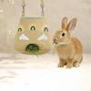 Small Animal Feeding Bag Hanging Pouch Hay Feeder Guinea Pig Hedgehog 1 Hole Storage with Snap Hooks