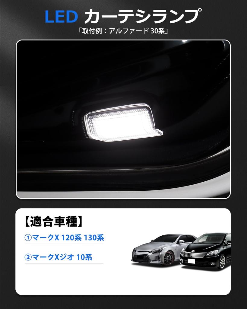 GIMUYA LED Courtesy Lights for Toyota Mark X and Mark X Zio 120 and 130 Dedicated Sliding Door Welcome Genuine High Includes Installation Set of 2 (10