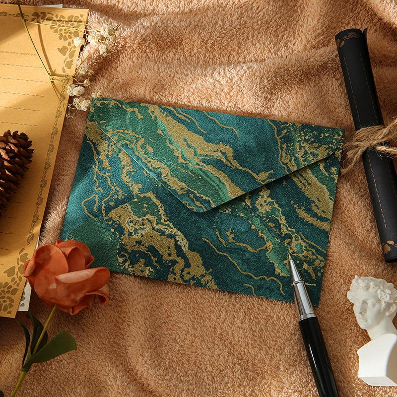 Elegant Retro High-Grade Handwriting Invitation & Postcard Wax Seal Envelope Set