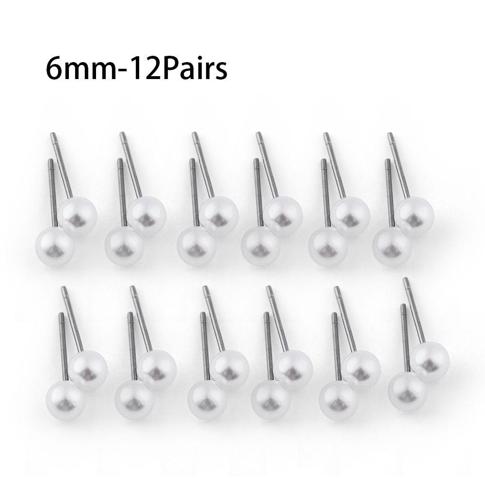 5Pairs/10Pairs/12Pairs Party Jewelry Wedding Engagement Round Shape Pearl Earrings Elegant Ear Stud