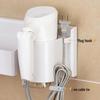 No-Drill Wall-Mounted Hair Dryer Holder with Storage Shelf