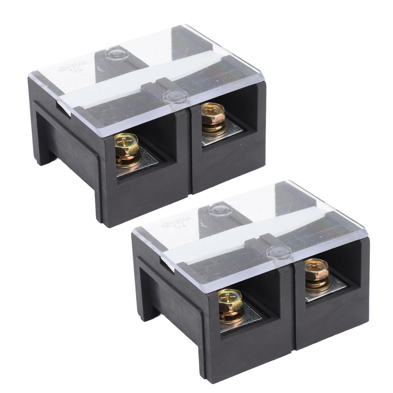 

2 шт. Провідний бар єрний блок Клемна колодка 600В 100А TC Фіксована залізна Дворядний клемний блок з кришкою