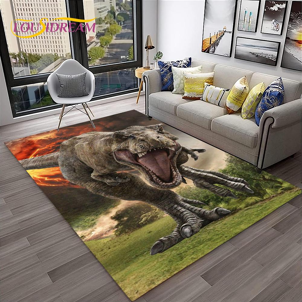 

Парк Юрського періоду з мультфільмом динозаврів Дитячий килимок для дому Вітальня Спальня Диван Придверний килимок Декор, килимок для ігрової зони Нековзкий килимок 100x150cm