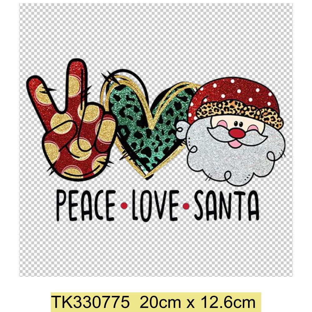 Iron On Christmas Snowmen Santa Claus Christmas Trees  Patch DIY Heat Transfer Tops Appliqued Vinyl Iron On Clothes Stickers