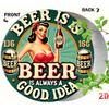 Segno in Latta Metallico Birra Decorazione Murale 20x30cm