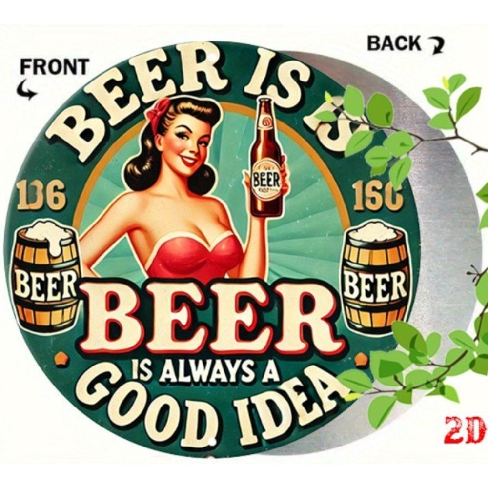Segno in Latta Metallico Birra Decorazione Murale 20x30cm