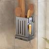 1-Piece Kitchen Utensil Rack-Multifunctional Draining Chopstick Plastic Holder Wall-Mounted Or Freestanding No Drilling Wall Box