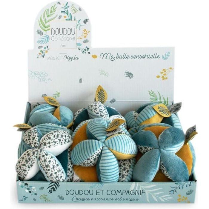 DOUDOU ET COMPAGNIE Yoca Le Koala - Balle De Préhension Avec Hochet - Vert, Feuillage, Moutarde - Choix Aléatoire